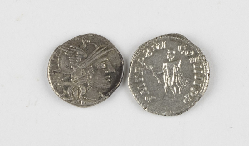 Later-Denarius Coinage (ca. 154-41 BC) - A small lot of 2 Roman Denarii: C. Ante...