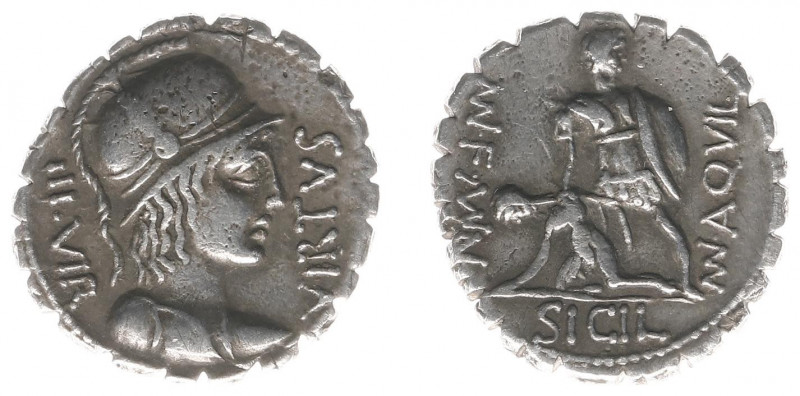 Later-Denarius Coinage (ca. 154-41 BC) - Mn. Aquillius Mn. f. Mn. n. - AR Serrat...