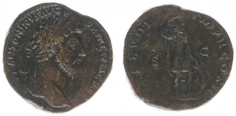 Marcus Aurelius (161-180) - AE Sestertius (Rome AD 164, 24.47 g) - M AVREL ANTON...