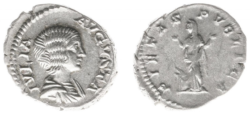 Julia Domna (+217) - AR Denarius (Rome AD 203, 3.77 g) - IVLIA AVGVSTA, draped b...