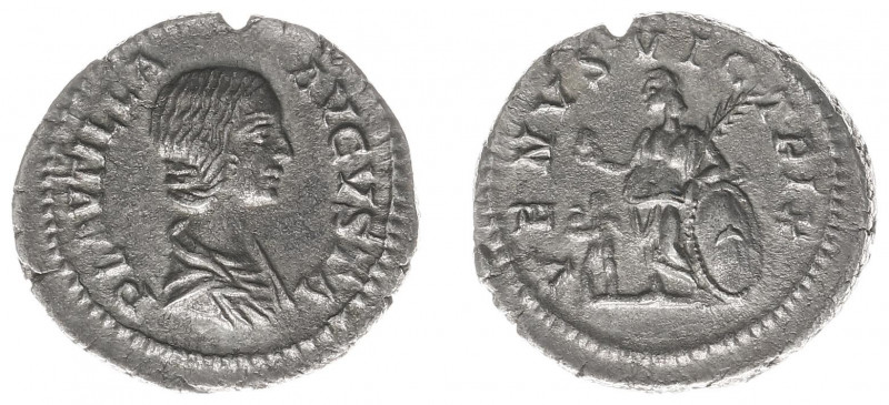 Plautilla (202-205) - AR Denarius (Rome AD 204, 3.34 g) - PLAVTILLA AVGVSTA, dra...