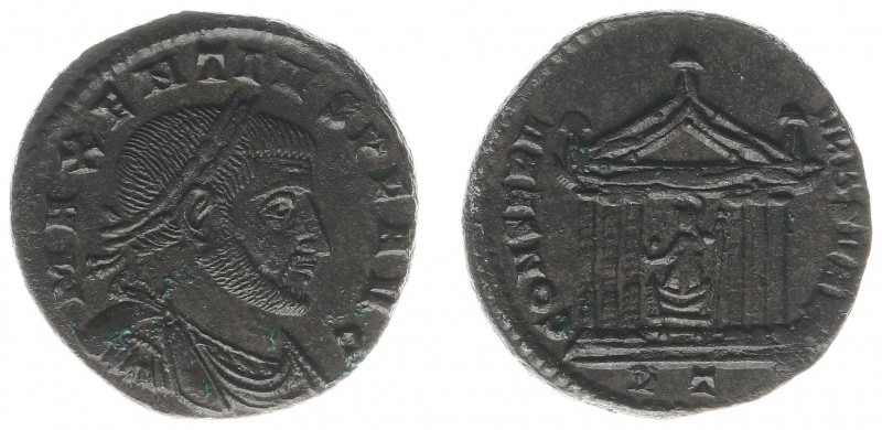 Maxentius (306-312) - AE Follis (Ticinum AD 307-08, 6.06 g) - MAXENTIVS P F AVG,...