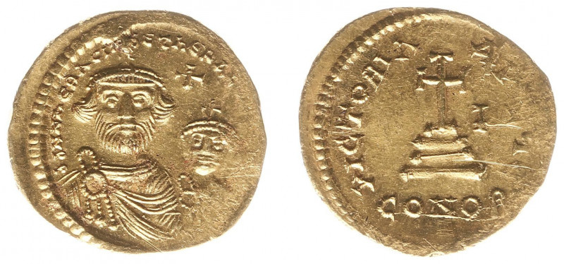 Heraclius (610-641) - With Heraclius Constantine - AV Solidus (Constantinople c....