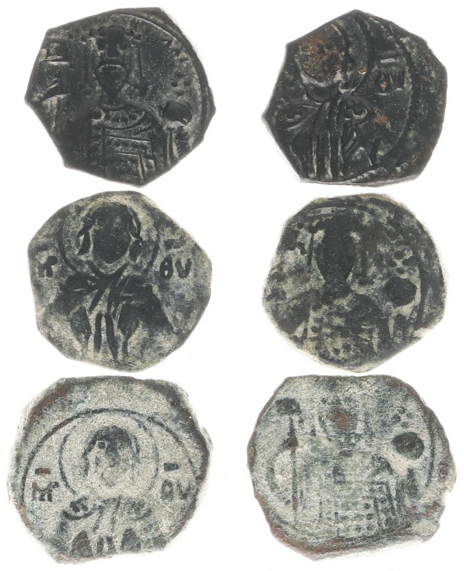 Alexius I (1081-1118) - AE Half Tetarteron, 3 pieces (Thessalonica?) - Facing bu...