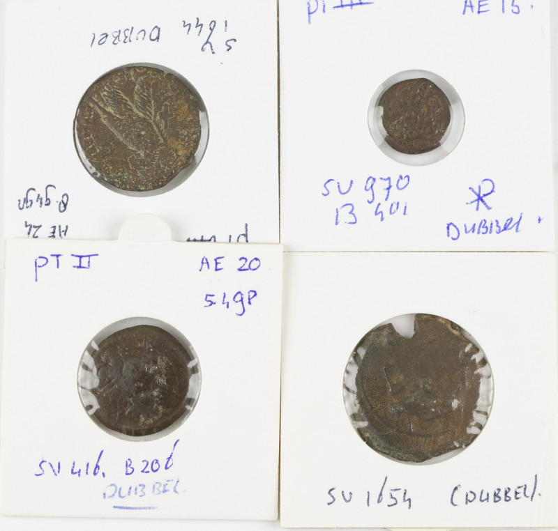 A small lot with Ptolemaic bronzes: an AE23 of Ptolemy VIII (Svor. 1654), an AE2...