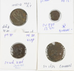 A small lot with Ptolemaic bronzes: an AE23 of Ptolemy VIII (Svor. 1654), an AE20 of Ptol. II (Svor. 416), an AE15 of Ptol. III (Svor. 970) and an AE2...