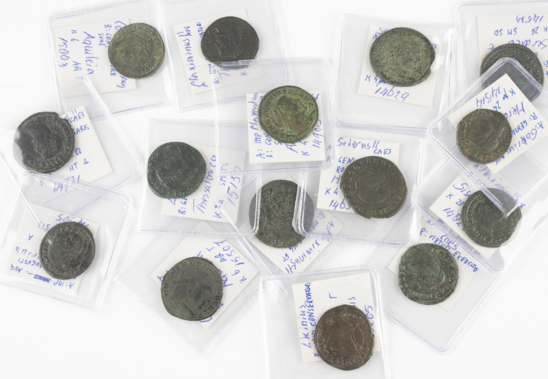 Collection of 15 x BI Follis, different reverses by emperor: 3 x Galerius RIC 47...