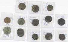 Interesting lot of 13 x BI Follis: Diocletianus, Maximianus, Galerius as Caesar and Augustus, Constantius I as Caesar and Augustus, Severus II, Maximi...