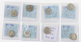 Lot 8 x AR Denarii Septimius Severus conform the following RIC numbers: 88a; 113; 196; 200; 261; 288; 364; 499 – VF-VF+