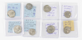 Lot 8 coins: Antoniniani 2 x Salonina RIC cf 7, cf 8; 2 x Postumus RIC 75, 89-90; Denarii Sept. Severus RIC 196; Julia Domna RIC 390; Geta RIC 18; Sev...
