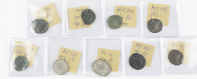 Lot 9 x Antoniniani Gallienus with different RIC numbers: RIC 10, 137, 160, 179, 214, 230, 256, 280; 317 - VF