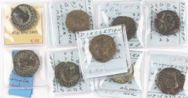 A small lot with Tetradrachnms of Egypt, Alexandria: 2 x Probus and 7 x Diocletianus - in total 9 coins in the usual grades