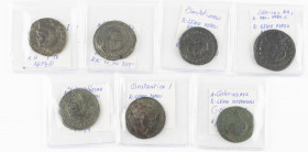 Special lot of 7 x BI Follis GENIO POPVLI ROMANI: Diocletianus – Alexandria; Maximianus – Rome; Constantius I – Trier; Galerius as Caesar – Lugdunum; ...