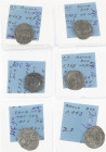 An interesting lot of 6 AR Denarii Geta all with different RIC numbers: 9a; 18; 20; 34; 61b; 69a – VF