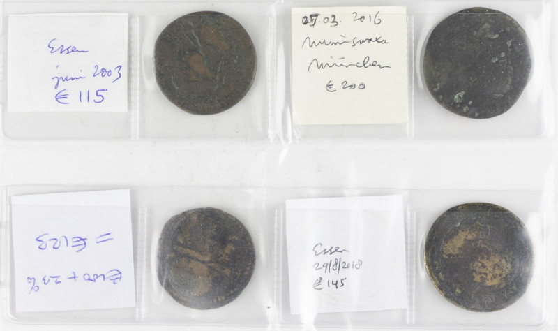 A small lot with 4 large Roman Greek bronzes: 2 x Cilicia, Tarsos (both Caracall...