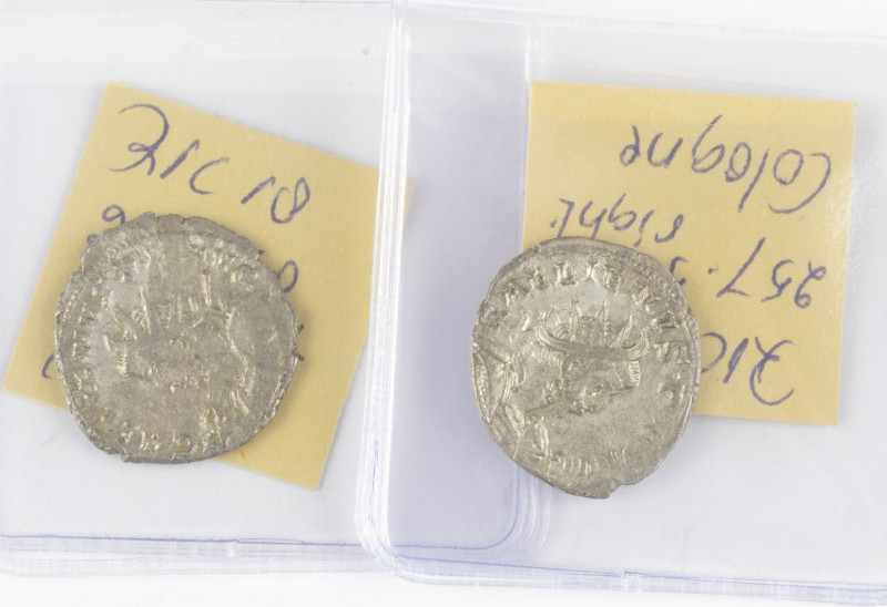 Lot 2 x Antoniniani Gallienus (Cologne 257-58, 2.44 and 2.92 g) - GALLIENVS P F ...