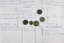 A collection Byzantine coins: Justinianus (4 x Follis (2 x Sear 158 and 2 x Sear 160) and 1 Half Follis (Sear 226)), 5 x Anonymous Follis of the perio...