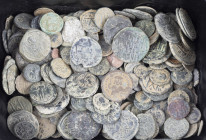 Large lot of appr. 300 ancient bronze coins: Roman, Byzantine, Greek Roman etc. in several grades, several mints and era's, nice starting collection, ...