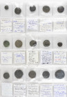A lot with ancient bronze coins including Thrace (Aenos, Mesembria, Tomis and Lysimachos), Aiolis, Nicaea, Akmoneia, Isinda, Parthia (Orodes I), Cilic...
