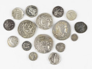 A lot with (in our opinion) fake Greek coins, mainly Macedonia including 4 'Tetradrachms'