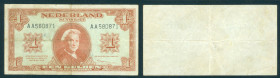 Netherlands - 1 Gulden 1945 Muntbiljet (Mev. 06-1b / AV 6.1b) - MISPRINT - no print on back - ZF or VF