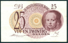 Netherlands - 25 Gulden 1945 Meisje in blauw (Mev. 80-1a / AV 52.1a) - met klassieke serienummers - ZF+