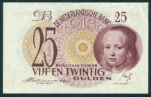 Netherlands - 25 Gulden 1945 Meisje in blauw (Mev. 80-1a / AV 52.1a) - met klassieke serienummers - PR