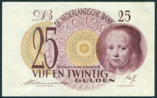 Netherlands - 25 Gulden 1945 Meisje in blauw (Mev. 80-1a / AV 52.1a) - met klassieke serienummers - PR+