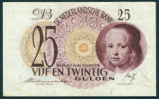 Netherlands - 25 Gulden 1945 Meisje in blauw (Mev. 80-1b / AV 52.1b) - met moderne serienummers - ZF