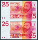 Netherlands - 25 Gulden 1971 Sweelinck (Mev. 84-1 / AV 56.1b.2) - UNC / Total 2 pcs.