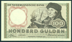 Netherlands - 100 Gulden 1953 Erasmus (Mev. 121-1 / AV 85.1b / PL102b) wide serial numbers - a.XF