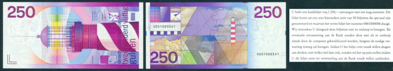 Netherlands - 250 Gulden 1985 Vuurtoren VARIANT: serie 0001 (!) (Mev.-, cf. Mev....