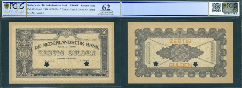 Netherlands - Divers - Spare Note / Reservebiljet - 60 Gulden 1.10.1914 Proof (P...