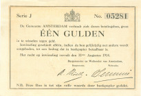 Netherlands - Noodgeld - Amsterdam - Gemeentelijk noodgeld WO I - 1 Gulden en 2½ Gulden 1914 serienrs. J 05281 en A 0537 (V. 1.1-2 / PL170.1-2) met op...