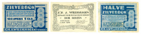 Netherlands - Noodgeld - ’s-Gravenhage - Joh. A. Willighagen's Winkels Den Haag 1 juli 1928 - 'Zilverbon' twv. 2½ Cent, 3 Cent en 5 Cent (PL458.1-3) -...