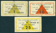 Netherlands - Concentratiekampgeld - Amersfoort - 10 Cent 1944 (T/J 401.01 / PL1200.1.1) - no wmk. + star + 25 Cent 1944 (C-4142 / T.J. 401.02a / PL12...