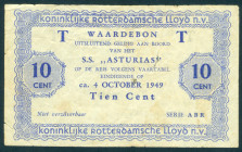 Netherlands - Scheepsgeld - Kon. Rotterdamsche Lloyd NV - 's.s. Asturias' - 5 Cent 1949 T (PL1611.1) - serie ABR - Op de reis volgens vaartabel eindig...