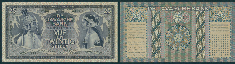 Dutch Indies - 25 Gulden Proofseries Type 1933 Javanese dancers, date 32-9-36 (P...