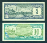 Nederlandse Antillen - 5 Gulden 1.6.1972 Curacao (P. 8b) - UNC- + 10 Gulden 14.7.1979 Aruba (P. 16a) - UNC - Total 2 pcs.