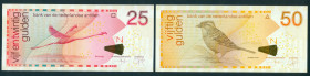 Nederlandse Antillen - 25 Gulden 1.8.2016 Flamingo (P. 29h) + 50 Gulden 1.8.2016 Andes mus (P. 30h) - UNC / Totaal 2 stuks
