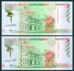 Suriname - 10.000 Gulden 5.10.1997 (P. 144-145 / PLS21.9a+b) - UNC - Total 2 pcs.