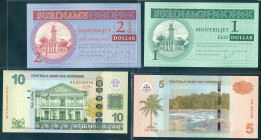 Suriname - Central Bank series; 1-2½-5-10-20-50-100 dollar 2004-2010 (P. 155-156-157-158-159-160-161 / PLSD1.1-1.2-2.1b-2.2b-2.3b-2.4b-2.5b) total 7 p...