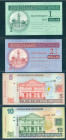 Suriname - Central Bank series; 1-2½-5-10-20-50-100 dollar 2004 (P. 155-156-157-158-159-160-161) total 7 pcs UNC