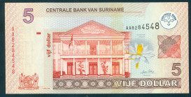 Suriname - Central Bank series; 5 dollar 1 april 2006 RARE (P. 157 / PLSD2.1.a2) UNC