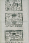 Austria - Wiener Stadt Banco - Sheet 'Formulare' of 5, 10, 25, 50, 100 + 500 Gulden 1.1.1800 (P. A31b-A37b) - printed on both sides - XF