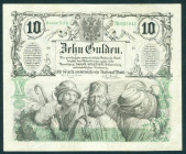Austria - 10 Gulden 15.1.1863 Sherperd, miner and peasant (P. A89) - uniface - VF