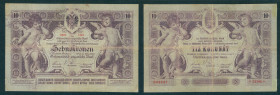 Austria - 10 Kronen 31.3.1900 (P. 4) - 2 small pieces of tape on back - a.VF