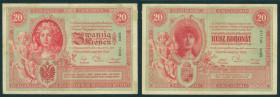 Austria - 20 Kronen 31.3.1900 (P. 5) - 2 small pieces of tape right margin - a.VF