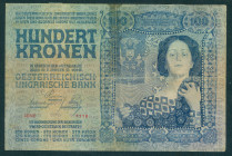 Austria - 100 Kronen 2.1.1910 Woman with flowers (P. 11) - old tape (repair) on back - F
