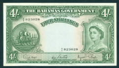 Bahamas - 4 Shillings ND (1953) Elizabeth II (P. 13d) - XF+